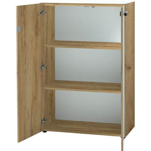 Armoire Deux Portes 120 Cm Blanche Et Aspect Chêne Next