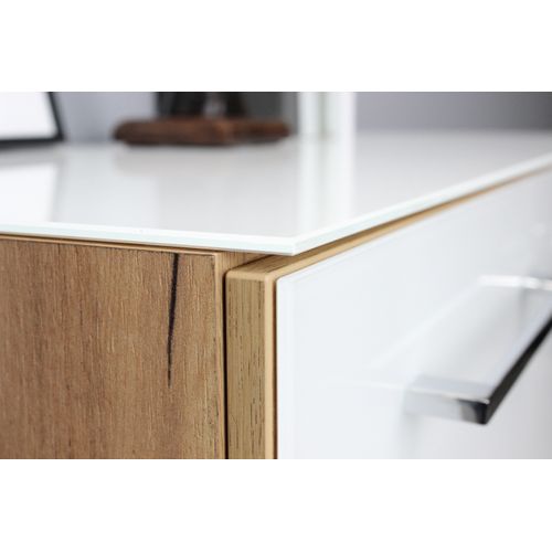 Armoire Deux Portes 120 Cm Blanche Et Aspect Chêne Next