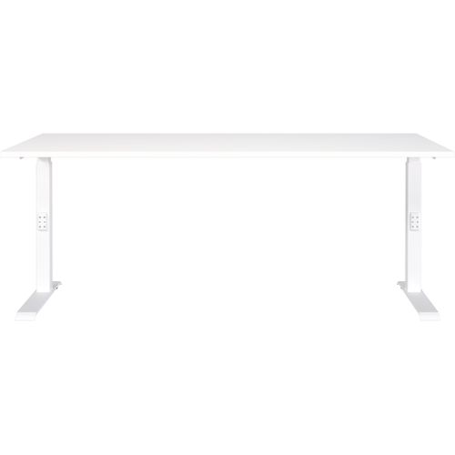 Bureau Et Caisson-tiroirs Hermoso - 237x80x71-91cm - Réglable Manuellement - Blanc