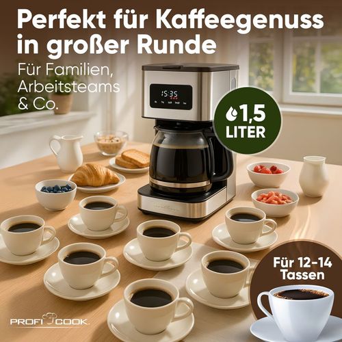 Machine à Café 1,5l 900w Acier Inoxydable PC-ka1299-inox