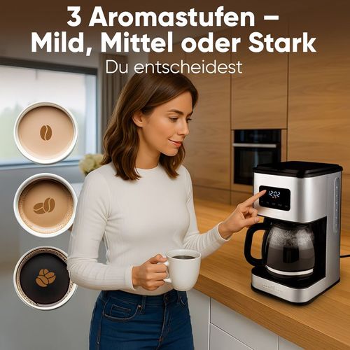 Machine à Café 1,5l 900w Acier Inoxydable PC-ka1299-inox