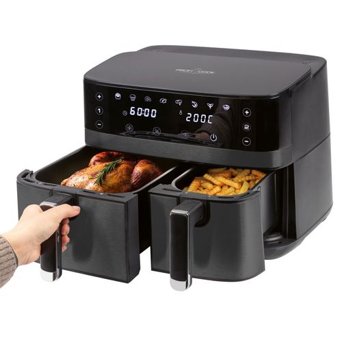 Friteuse à Air Chaud Air Fryer 9l Double Compartiement 2700w  PC-fr1295h-noir
