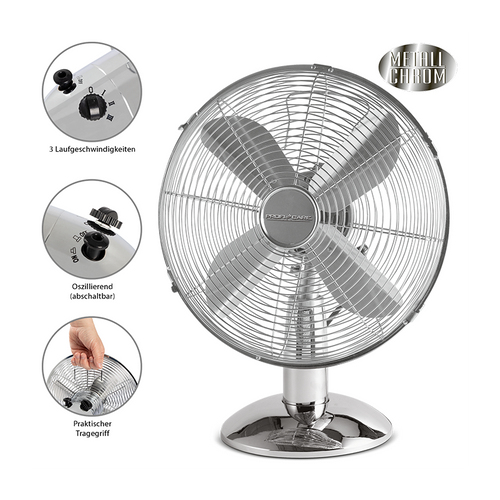 Ventilateur De Table Design Inox 30 Cm PC-vl 3063 M