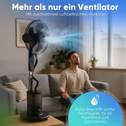 Ventillateur Et Humidificateur à Roulette 40cm Noir PC-vl3142lb-noir
