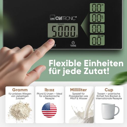 Balance De Cuisine En Verre Noir   Kw3820-noir