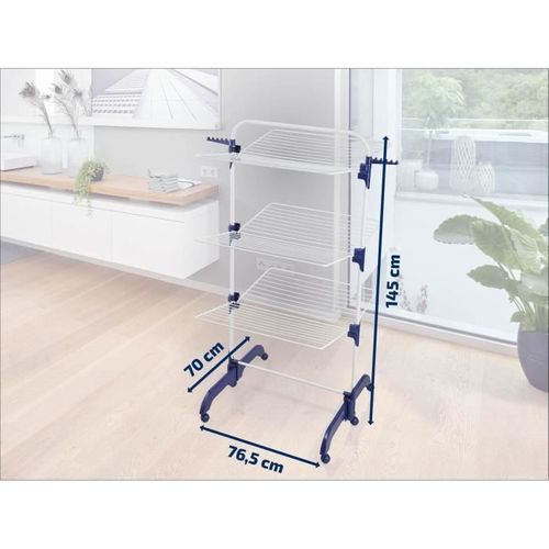 Séchoir à Linge  420 Comfort 81529 , Étendoir à Linge avec Cadres Rabattables et Supports Latéraux