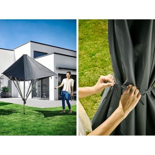 Séchoir Parapluie  Linoprotect 400 82100, Étendoir à Linge Parapluie Avec Toit Étanche Et Douille,