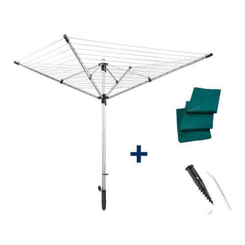 Séchoir Parapluie Linolift 600 Quickstart 85282, Étendoir 60m D'étendage, Housse Et Douille, Gris