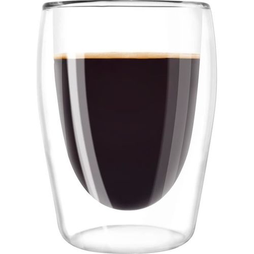 Lot De 2 Verres En Borosilicate Pour Café Long 200 Ml Transparent