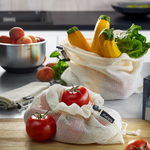 Set De 3 Sacs Réutilisables Pour Fruits Et Légumes En Tissu