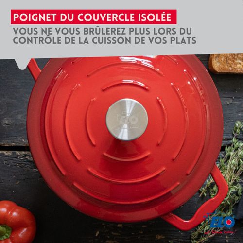 Cocotte 26 Cm En Fonte Émaillée Gris Classique 4.5 L Elo