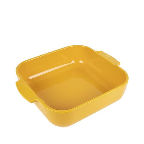 Plat Carré 28cm Jaune Safran En Céramique