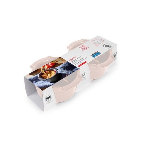 Set De 2 Ramequins Appolia 11 Cm Ecru En Céramique