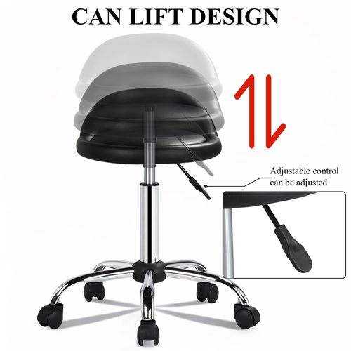 Tabouret De Bar Pivotant En Similicuir Tabouret De Comptoir Moderne Réglable En Hauteur, Noir