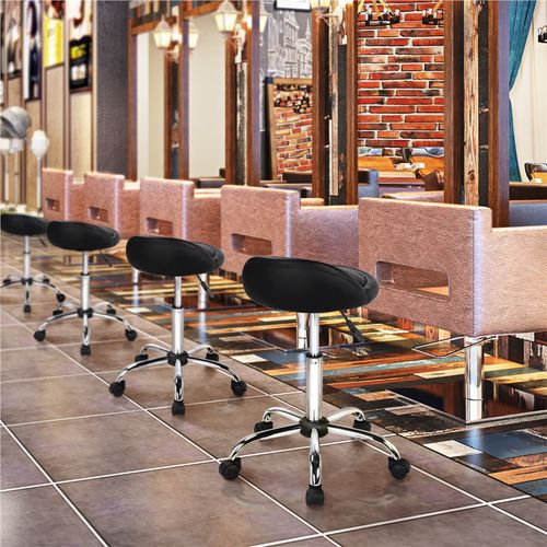 Tabouret De Bar Pivotant En Similicuir Tabouret De Comptoir Moderne Réglable En Hauteur, Noir