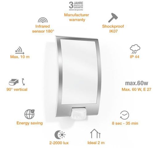 Lampe Extérieure L 22 S En Inox Gris Argenté