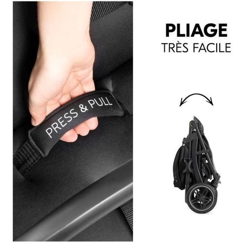 Poussette Tout Terrain - Rapid 4d - Pliage à 1 Main - 4 Roues - Noir