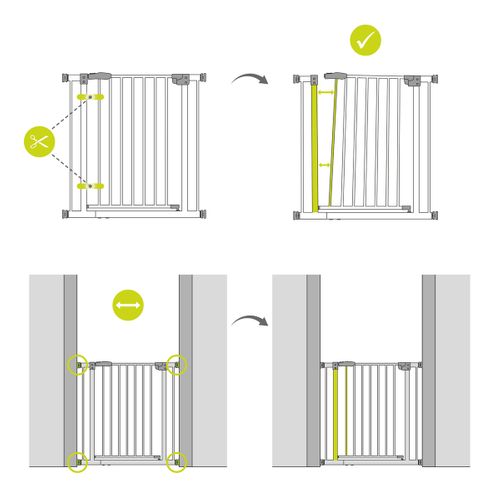 Barrière De Sécurité Stop N Safe 2 + Extension 9 Cm - Gris