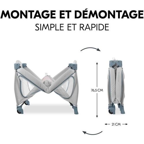 Lit Parapluie Sleep N Play Go Plus - Gris Et Bleu 60 x 120 cm