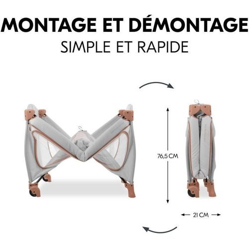 Lit De Voyage Sleep N Play Go Plus - 60x120 Cm - Des La Naissance - Pliable - Roulettes - Dusty Cork