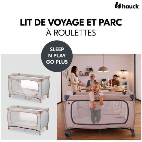 Lit De Voyage Sleep N Play Go Plus - 60x120 Cm - Des La Naissance - Pliable - Roulettes - Dusty Cork