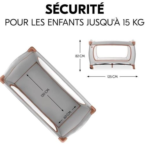 Lit De Voyage Sleep N Play Go Plus - 60x120 Cm - Des La Naissance - Pliable - Roulettes - Dusty Cork