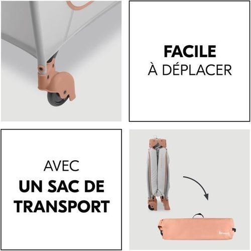 Lit De Voyage Sleep N Play Go Plus - 60x120 Cm - Des La Naissance - Pliable - Roulettes - Dusty Cork