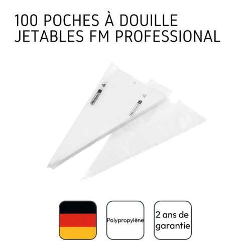 Lot De 100 Poches à Douille Jetables 50 Cm Fm Professional