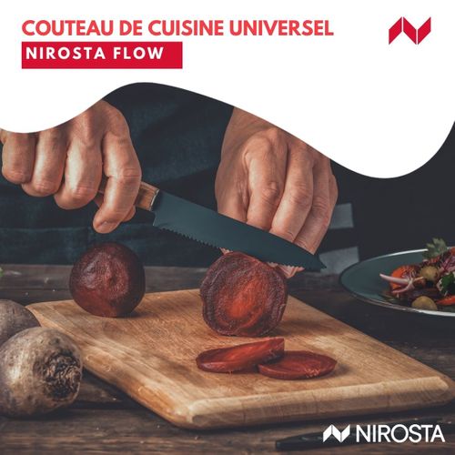 Couteau De Cuisine Lame Crantée 24 Cm Flow