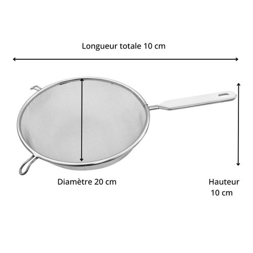 Passoire Tamis Avec Manche En Inox Diamètre 20 Cm Fackelmann Basic