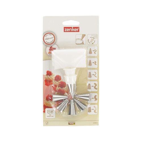 Poche à Douille Et 6 Embouts En Inox 33 Cm Smart Pastry