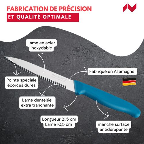 Couteau De Cuisine Lame Crantée 21,5 Cm Elemental