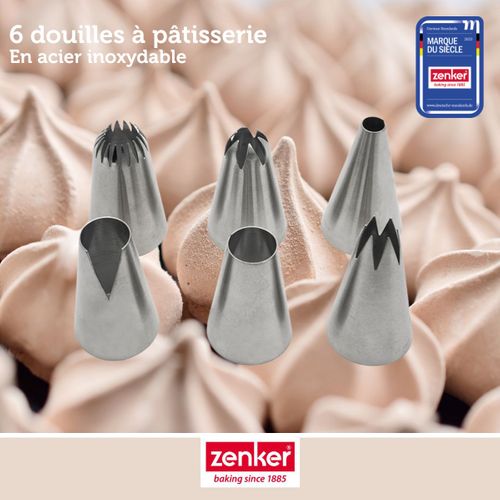 Lot De 6 Douilles à Pâtisserie En Inox Grand Modèle Smart Pastry