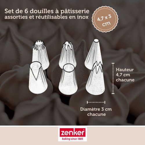 Lot De 6 Douilles à Pâtisserie En Inox Grand Modèle Smart Pastry
