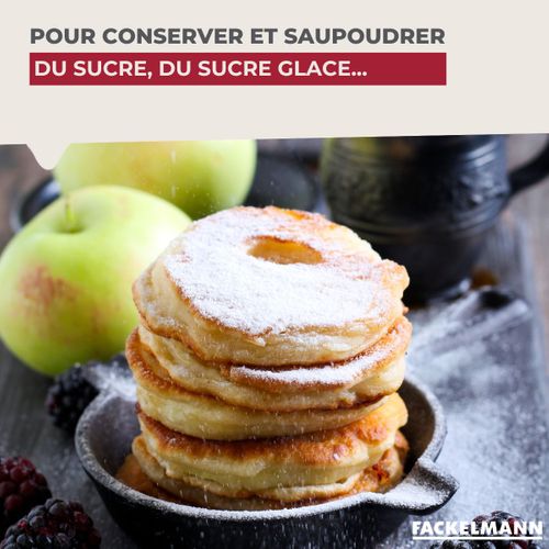 Saupoudreuse En Verre Et Couvercle Inox 14 Cm Fackelmann Basic