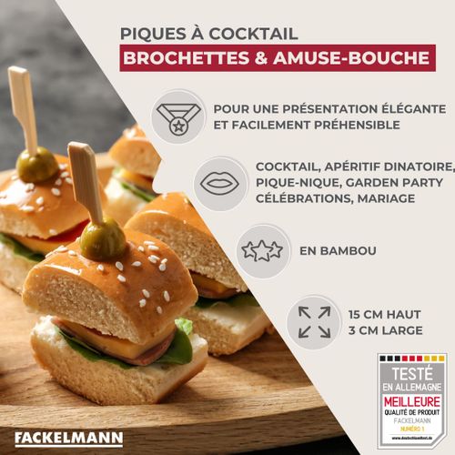 Lot De 70 Piques à Brochette 15 Cm Fackelmann Nature