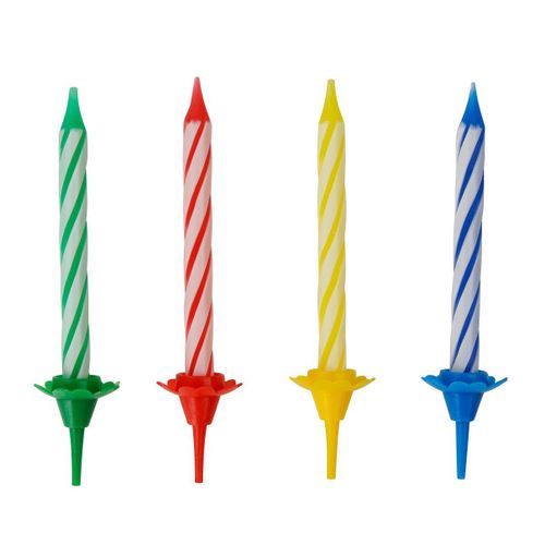 Lot De 24 Bougies D'anniversaire Et 12 Bobèches Fackelmann Rio Party