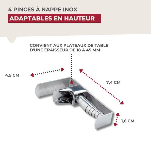 Lot De 4 Pinces Pour Nappe En Acier Inoxydable Fackelmann Tecno