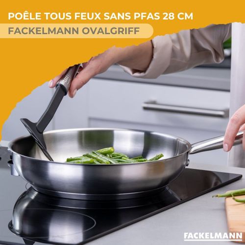 Poêle 28 Cm En Inox 18/8 Ovale Gris