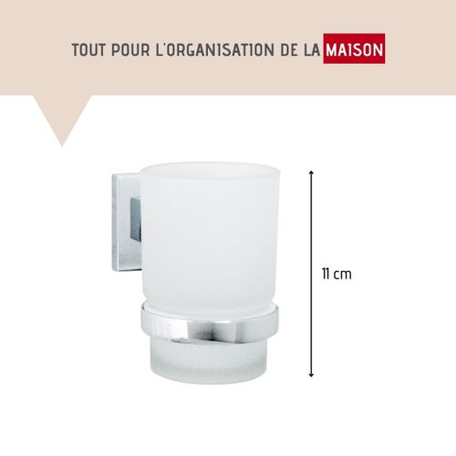 Porte Brosse à Dents Mural Gris Chromé Fackelmann Mare