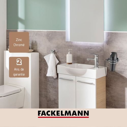 Support Sèche Cheveux En Zinc Chromé Fackelmann Vision