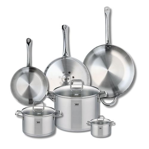 Ensemble De 3 Poêles De Cuisson 24, 28 Et 32 Cm Et 3 Faitouts 12, 20 Et 26 Cm Elo Profi Citrin