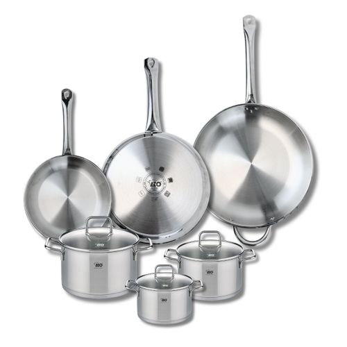 Ensemble De 3 Poêles De Cuisson 24, 28 Et 32 Cm Et 3 Faitouts 14, 16 Et 20 Cm Elo Profi Citrin