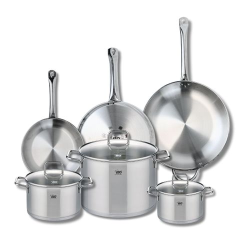 Ensemble De 3 Poêles De Cuisson 24, 28 Et 32 Cm Et 3 Faitouts 16, 20 Et 26 Cm Elo Profi Citrin