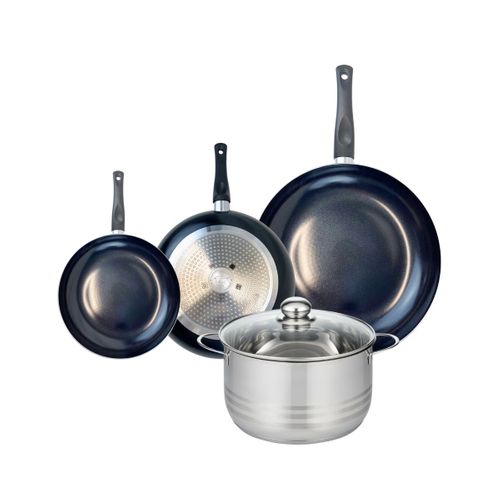 Ensemble De 3 Poêles De Cuisson 20, 24 Et 32 Cm Et 1 Faitout 24 Cm Elo Prima Brillant