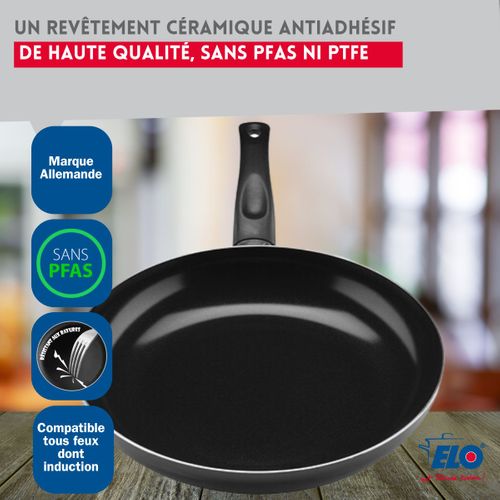 Ensemble De 3 Poêles De Cuisson 24, 28 Et 32 Cm Et 2 Faitouts 16 Et 24 Cm Elo Prima Brillant