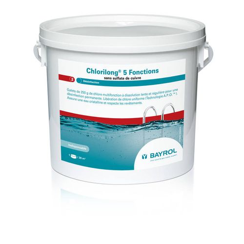 Chlore Lent 5 Fonctions Galet 5kg - Chlorilong Power 5