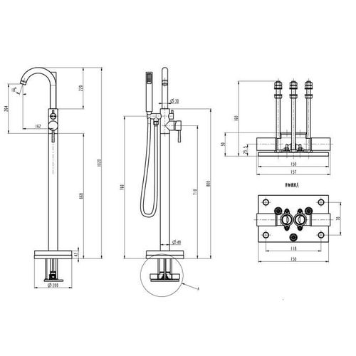 Robinet Mitigeur Mécanique Baignoire Cornwall
