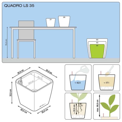 Jardinière Quadro 43 Ls All-in-one Taupe Brillant 16185
