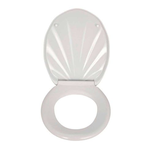 Abattant De Wc Antibactérien En Duroplast Design Coquillage - Blanc - Universelle